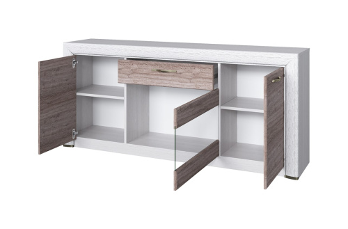 Тумба TV 1V2D1S 160,8х36,3х71,9 Вудлайн кремовый/Дуб анкора фото в интернет-магазине BestWood