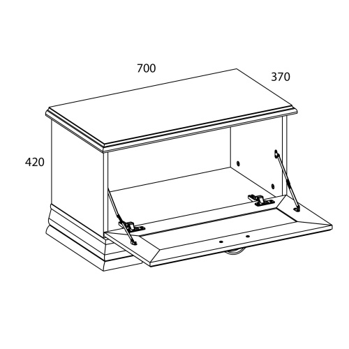 Тумба для обуви 1D 70х37х42/Вудлайн кремовый фото в интернет-магазине BestWood