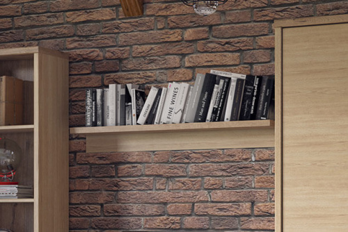 Полка навесная T 100х21,6х20/Дуб мадура фото в интернет-магазине BestWood