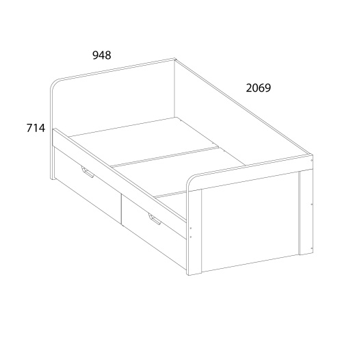 Кровать 90 94,8х206,9х71,4/Персидский жемчуг фото в интернет-магазине BestWood