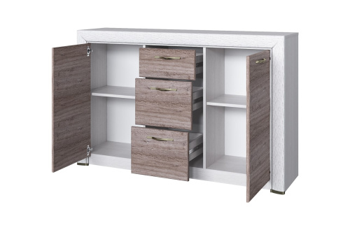 Тумба 2D3S 136х36,3х87 Вудлайн кремовый/Дуб анкора фото в интернет-магазине BestWood