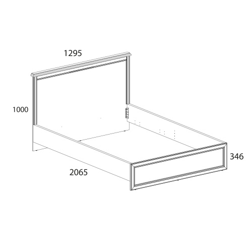 Кровать 120 без ПМ 129,5х206,5х100 Сосна винтаж/Дуб анкора фото в интернет-магазине BestWood