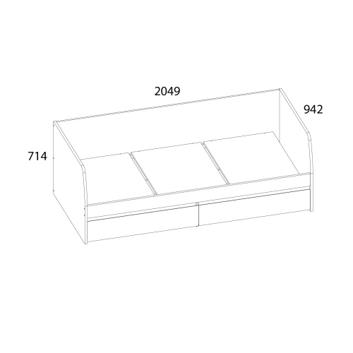 Кровать 90-2Я 94,2х204,9х71,4 /Каштан найроби/Оникс фото в интернет-магазине BestWood