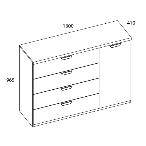 Тумба 1D4S 130х41х96,5 Персидский жемчуг/Ирл.ликер фото в интернет-магазине BestWood