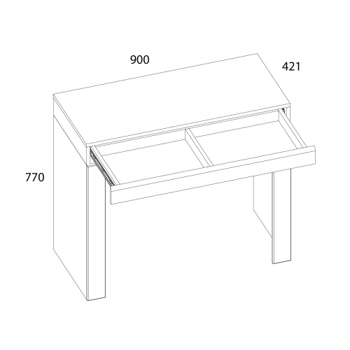 Стол 1S 90х42,1х77 Белый/Дуб вотан фото в интернет-магазине BestWood