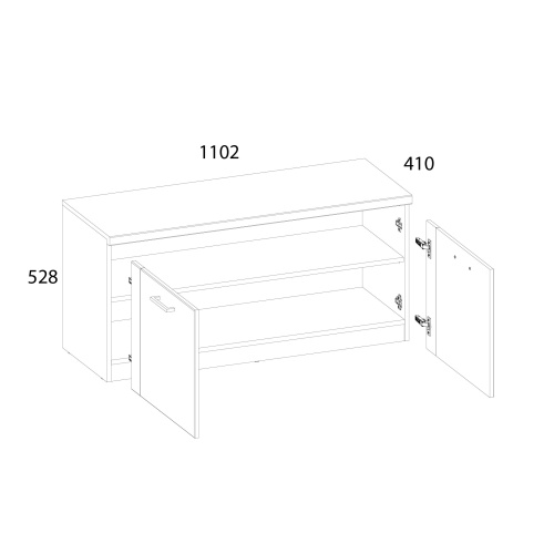 Тумба для обуви 2D 110,2х41х52,8/Дуб Наварра фото в интернет-магазине BestWood