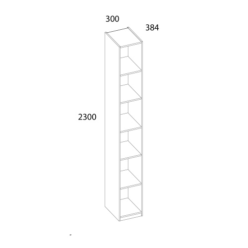 Шкаф открытый 30х38,4х230/Дуб Наварра фото в интернет-магазине BestWood