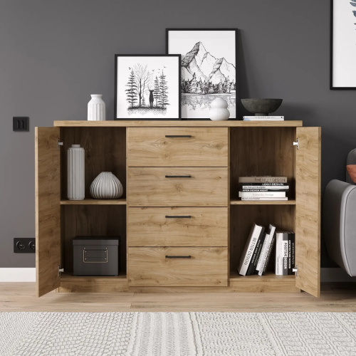 Тумба 2D4S 135х41х94,6/Дуб Наварра фото в интернет-магазине BestWood