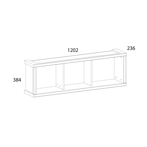 Полка навесная 3N 120,2х23,6х38,4 /Каштан найроби фото в интернет-магазине BestWood