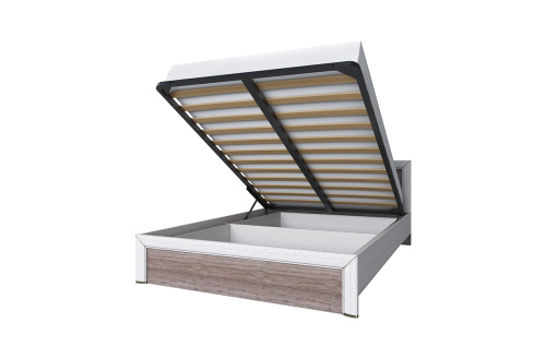 Кровать 160 с ПМ 165,1х206,2х81 Вудлайн кремовый/Дуб анкора фото в интернет-магазине BestWood