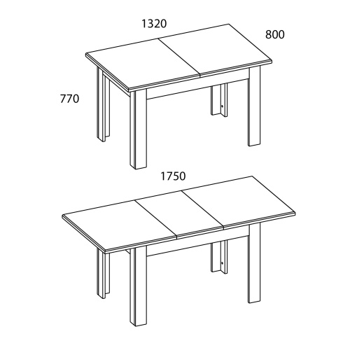 Стол раздвижной 132(175)х80х77 Сосна винтаж/Дуб анкора фото в интернет-магазине BestWood
