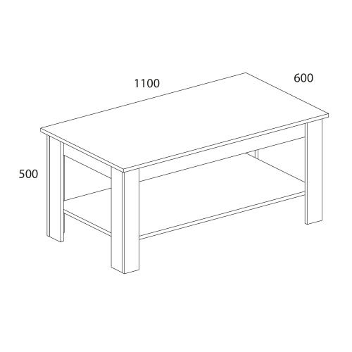 Стол журнальный 110х60х50 Белый/Дуб вотан фото в интернет-магазине BestWood