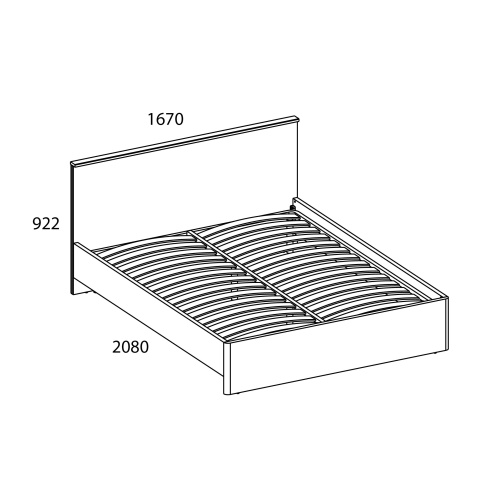 Кровать 160 без ПМ 167х208х92,4 Дуб монастырский/Черный фото в интернет-магазине BestWood
