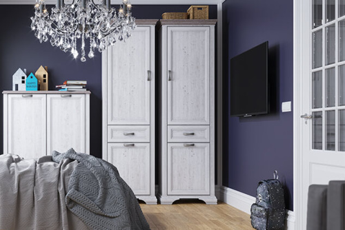 Шкаф 2D1S 67,4х39х213,7 Сосна винтаж/Дуб анкора фото в интернет-магазине BestWood