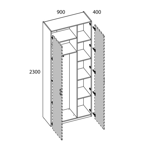 Шкаф 2D 90х40х230/Персидский жемчуг фото в интернет-магазине BestWood