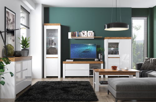 Стол журнальный 110х60х50 Белый/Дуб вотан фото в интернет-магазине BestWood