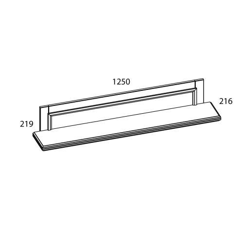 Полка навесная 125х21,6х21,9 Персидский жемчуг/Каньон фото в интернет-магазине BestWood
