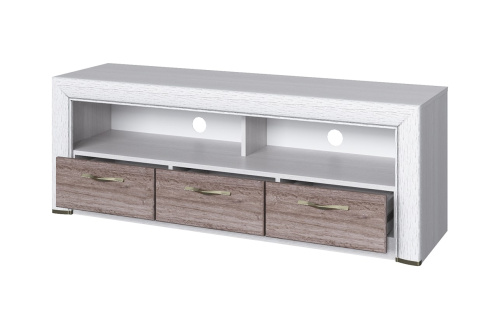 Тумба TV 3S 135,8х40х50 Вудлайн кремовый/Дуб анкора фото в интернет-магазине BestWood