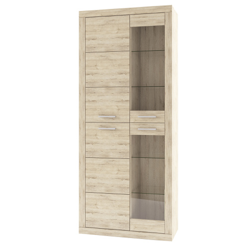 Шкаф-витрина 2V2D 82,1х35,1х195/Дуб Санремо фото в интернет-магазине BestWood