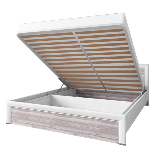 Кровать 160 с ПМ 165,1х206,2х81 Вудлайн кремовый/Дуб анкора фото в интернет-магазине BestWood