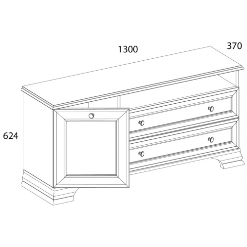 Тумба TV 1D2SN 130х37х62,4/Белый фото в интернет-магазине BestWood