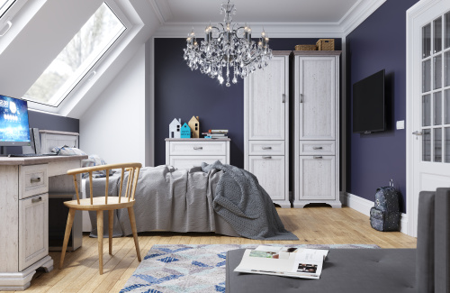 Шкаф 2D1S 67,4х39х213,7 Сосна винтаж/Дуб анкора фото в интернет-магазине BestWood