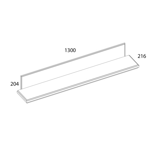 Полка навесная 130х21,6х20,4/Серый фото в интернет-магазине BestWood