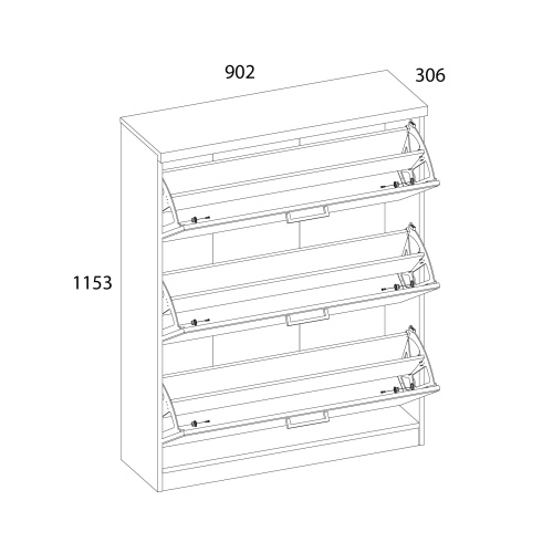 Тумба для обуви 3D 90,2х30,6х115,3/Дуб Наварра фото в интернет-магазине BestWood