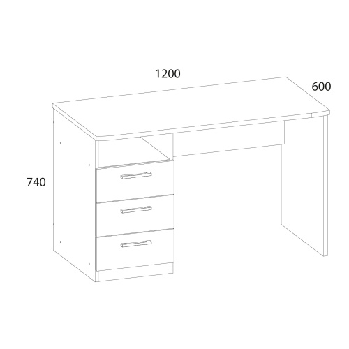 Стол письменный 3SN 120х60х74/Дуб Санремо фото в интернет-магазине BestWood