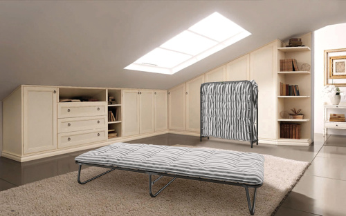 Раскладушка 80х190х27 Черный/Голубой фото в интернет-магазине BestWood