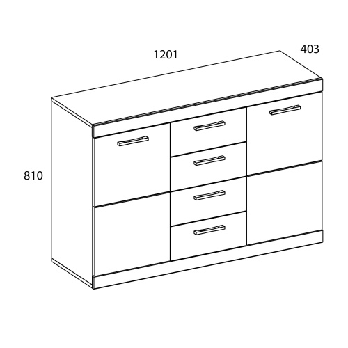 Тумба 2D4S 120,1х40х81/Дуб Санремо фото в интернет-магазине BestWood