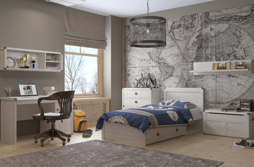 Полка навесная 3N 120х26х38/Сосна винтаж фото в интернет-магазине BestWood