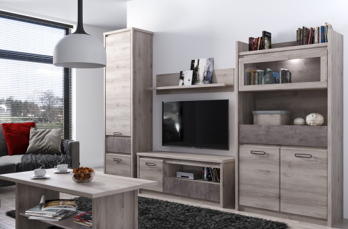 Шкаф с витриной 1V2D1S 96,4х39,4х174,5 /Каштан найроби/Оникс фото в интернет-магазине BestWood