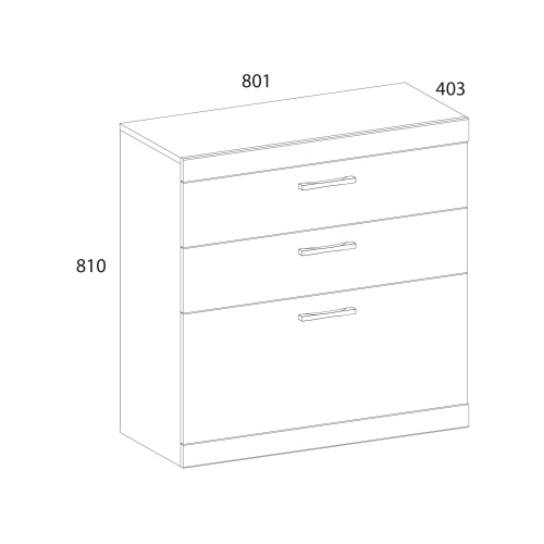 Комод 3S 80,1х40,3х81/Дуб Санремо фото в интернет-магазине BestWood