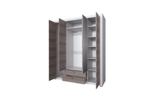 Шкаф 4D2S Z 175,9х60х217 Вудлайн кремовый/Дуб анкора фото в интернет-магазине BestWood