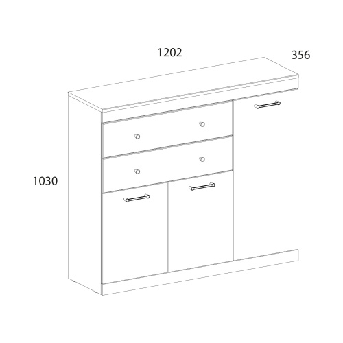 Тумба 3D2S 120,2х35,6х103 Дуб монастырский/Черный фото в интернет-магазине BestWood