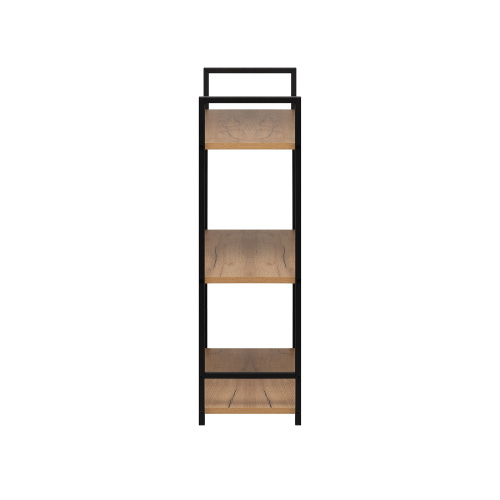 Стеллаж Стилвуд 23 широкий, 3 полки,Дуб крафт золотой/Чёрный,59х23,5х79см. фото в интернет-магазине BestWood