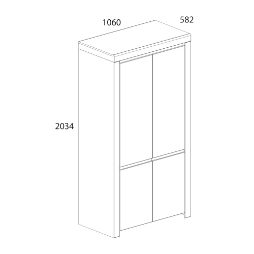 Шкаф 2DG с полками  106х58,2х203,4 Белый/Дуб вотан фото в интернет-магазине BestWood