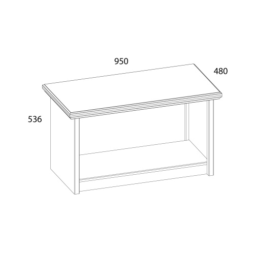 Стол журнальный 95х48х53,6/Серый фото в интернет-магазине BestWood