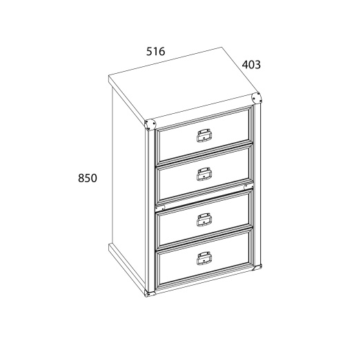 Комод 4S 50 51,6х40,3х87,8/Сосна винтаж фото в интернет-магазине BestWood