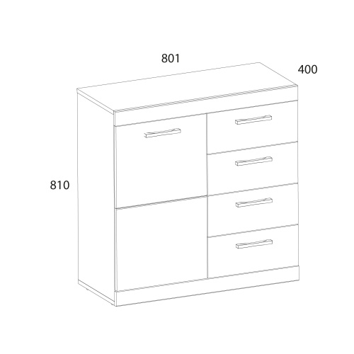 Тумба 1D4S 80,1х40х81/Дуб Санремо фото в интернет-магазине BestWood