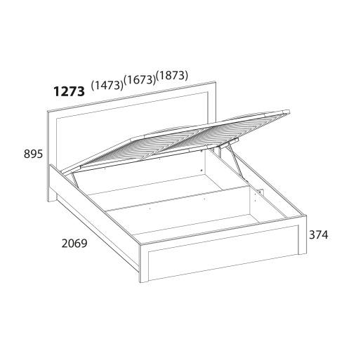 Кровать 120 с ПМ 127,3х206,9х89,5/Дуб Наварра фото в интернет-магазине BestWood