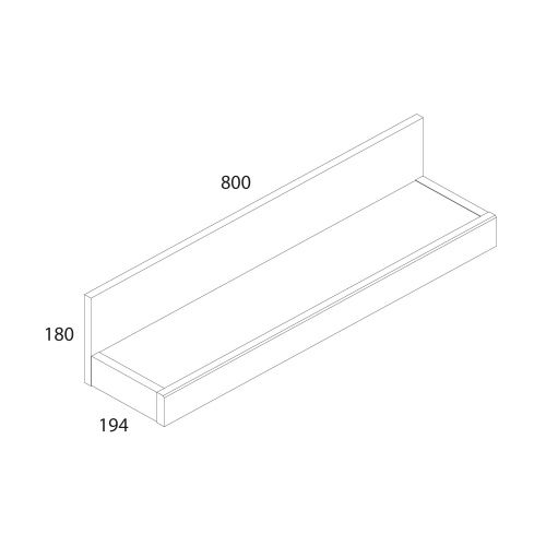 Полка навесная 80х19,4х18 Дуб монастырский/Черный фото в интернет-магазине BestWood