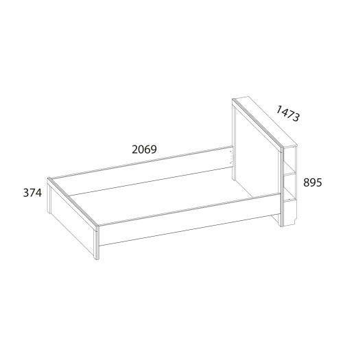 Кровать 140 Р без ПМ 147,3х221,9х89,5 /Каштан найроби фото в интернет-магазине BestWood