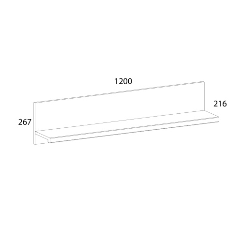 Полка навесная 120х21,6х26,7/Сосна винтаж фото в интернет-магазине BestWood