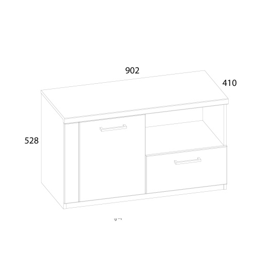 Тумба для обуви 1D1SN 90,2х41х52,8/Дуб Наварра фото в интернет-магазине BestWood