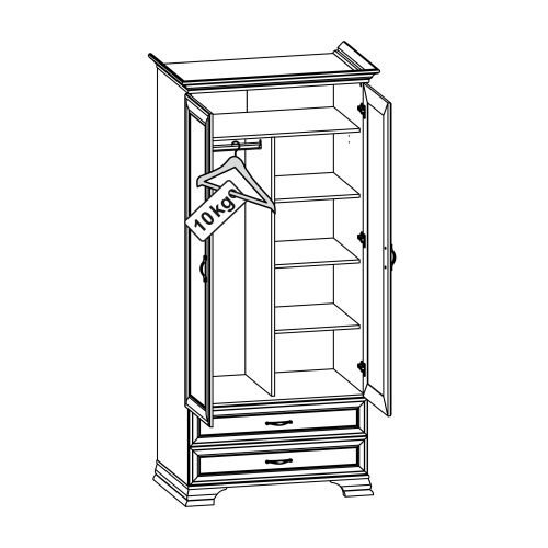 Комплект полок 2DG2S 44,2х48х128,6/Вудлайн кремовый фото в интернет-магазине BestWood