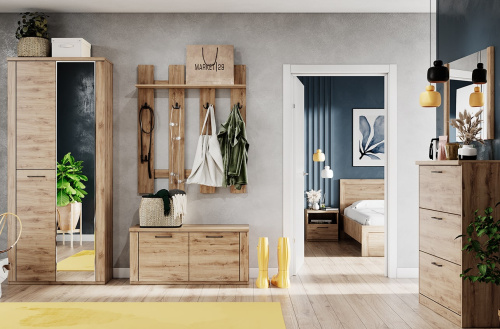 Тумба для обуви 2D 110,2х41х52,8/Дуб Наварра фото в интернет-магазине BestWood