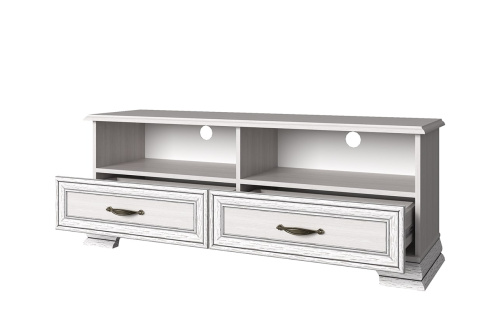 Тумба TV 2S2N 130х37х50,4/Вудлайн кремовый фото в интернет-магазине BestWood